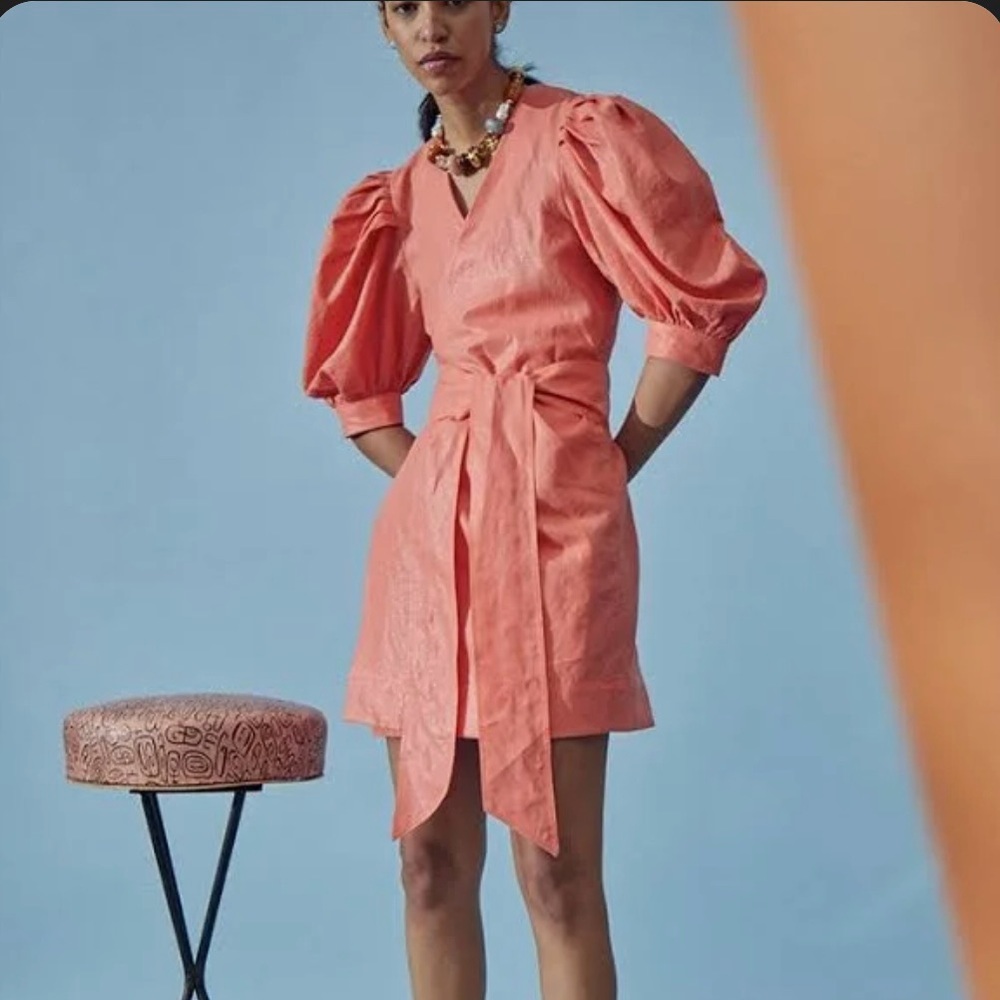 HUNTER BELL Hampton Dress in Electric Melon (Orange) XL